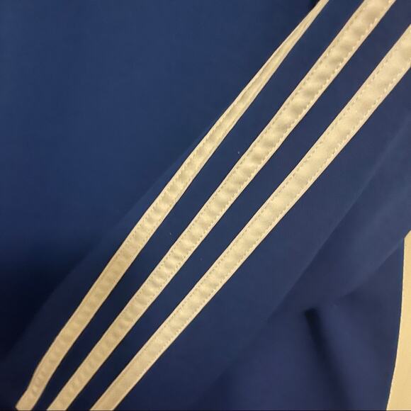 Adidas Youth Boys Large blue hoodie Pullover stripe shoulder Sweatshirt - Picture 5 of 6